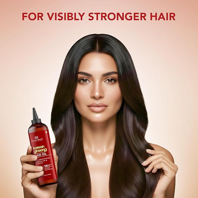 Botanic Hearth 100% Pure Korean Ginseng Oil For Hair Growth & Hair Treatment Oils 6.7 Fl Oz | Infused with coconut Oil | Hair Oil Repairs Dry Damaged Hair, Strengthening, Healthier | All Hair Types
