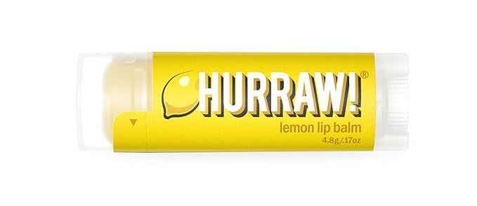 Hurraw! Lemon Lip Balm: Organic, Certified Vegan, Cruelty and Gluten Free. Non-GMO, 100% Natural Ingredients. Bee, Shea, Soy and Palm Free. Made in USA