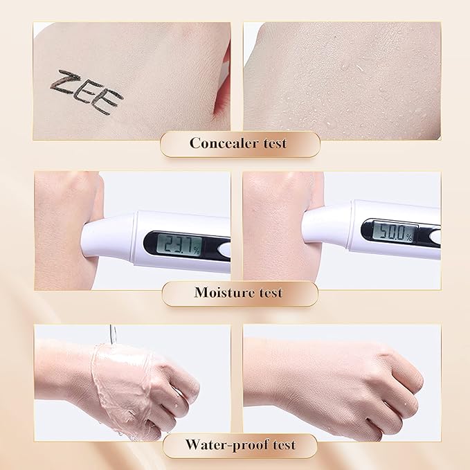 Mushroom Head Air Cushion CC Cream Strong Concealer, Moisturizing BB Cream Makeup Base Primer Even Skin Tone for All Skin Types, Face Makeup Cushion Foundation Long Lasting (Buff Beige)