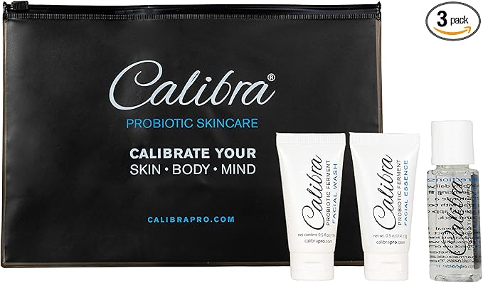 Calibra Probiotic Basic Skincare Kit for Men- 3 Easy Steps to Better Skin-Probiotic Facial Cleanser-Toner & Essence to Calm & Clear
