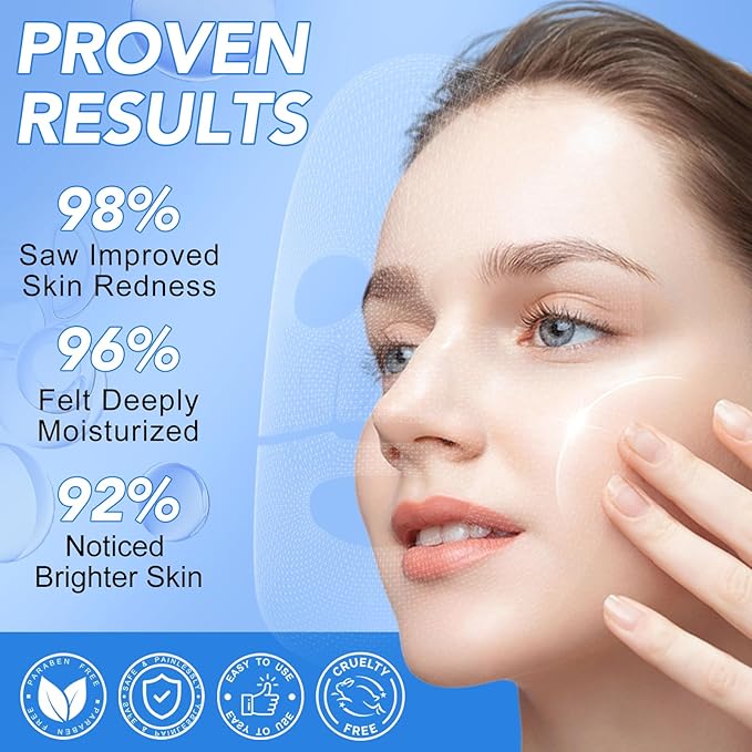 Collagen Face Mask,Collagen Real Deep Mask,Collagen Mask,Deep Hydrating Anti Wrinkle Lifting M-ask,Hydrogel M-asks for All Skin Types 34g*4ea