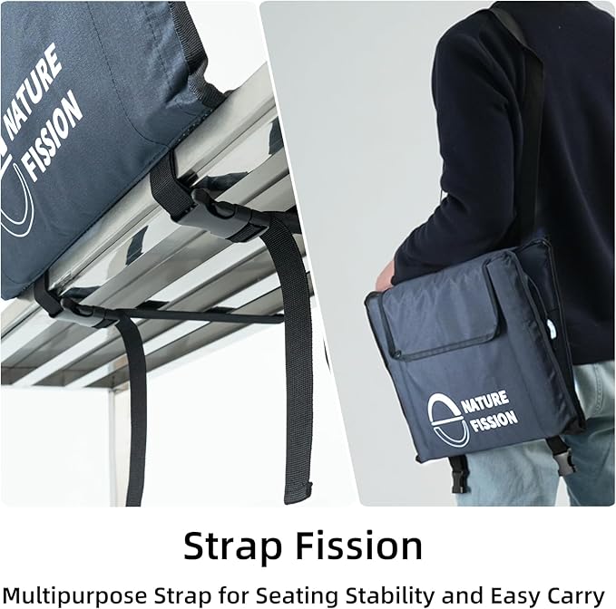 Stadium Seat with Back and Lumbar Support and Padded Cushion Foldable and Portable Perfect for Bleacher Chair in Sports Events and Camping Lawn Use
