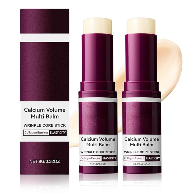 2PCS Calcium Multi Balm Stick, Calcium Volume Multi Balm, Korean Collagen Moisturizing Stick, Firming & Hydrating for Eye, Face & Neck