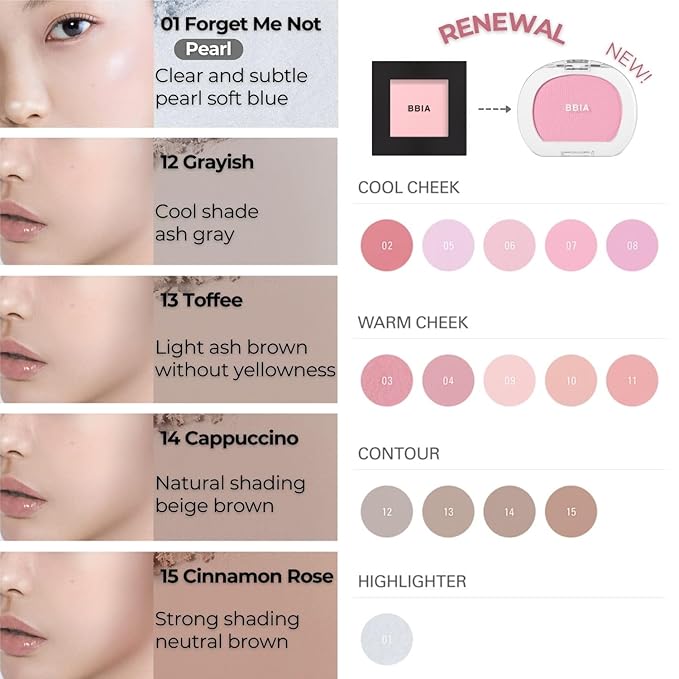 BBIA Last Blush NEW 15 Colors - Cheek Blush Shaping Shading Contour & Highlight Long-Lasting Matte Finish Natural Shades Buildable & Blendable Daily Korean Face Makeup (04 MUTE DAHLIA, Pack of 1)