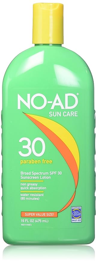 NO-AD Sunscreen Lotion SPF 30 , 16 Fl Oz (2 Pack)