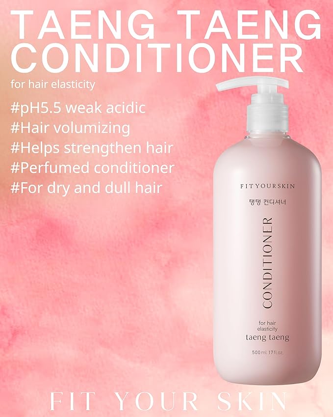 TAENG TAENG Elasticity Conditioner (17 fl.oz) – Korean Bouncy Volume Protein Conditioner for Fine, Limp Hair – pH 5.5 Keratin & Collagen, Rose Garden Perfume Scent, Paraben Free