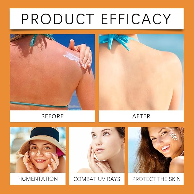 Vitamin C Sunscreen, Sunscreen SPF 40, Long-Lasting Spectrum Sunscreens UVA/UVB Protection, Waterproof & Sweat-Proof, Non-Greasy Lightweight Moisturizing Skin