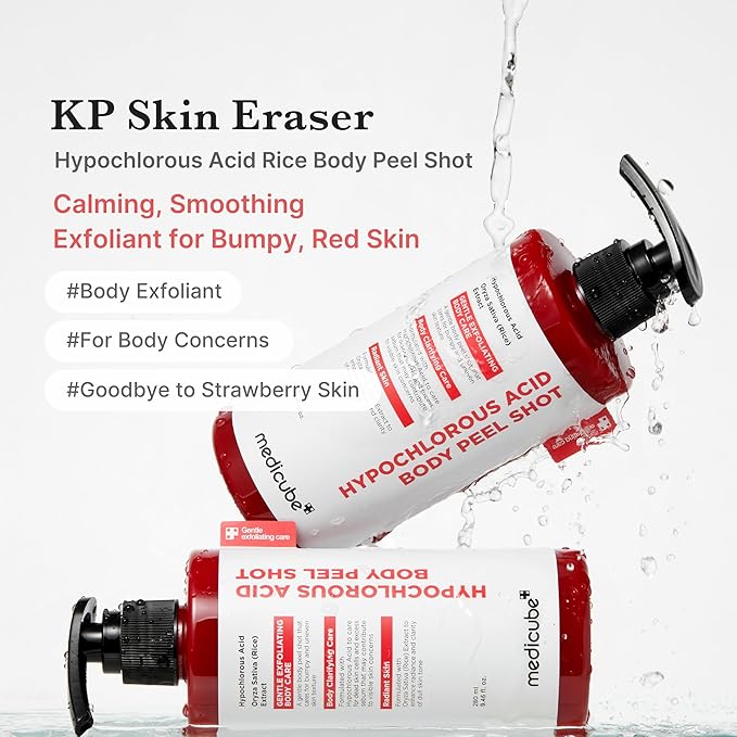 medicube Dual Body Peel Shot Duo: Hypochlorous Acid and Turmeric Body Peel Shot | for Gentle Exfoliation for Dead Skin Cells, Rough Patches, and Visible Concerns | Brightening & Calming Care