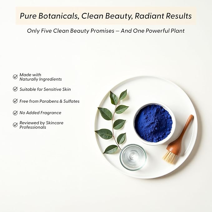 Moroccan Nila Powder – Natural Blue Clay Mask for Face, Body & Hair – Exfoliates for Glowing, Even-Toned Skin – Plant-Based & Traditional Hammam Skincare for All Skin Types