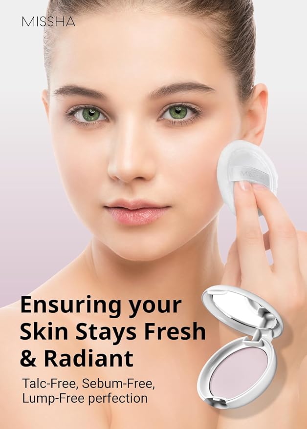MISSHA Airy Pot Pressed Pink Powder Pact 5g/0.176 oz I Make Up Finishing Setting Powder For a Natural Radiant Finish