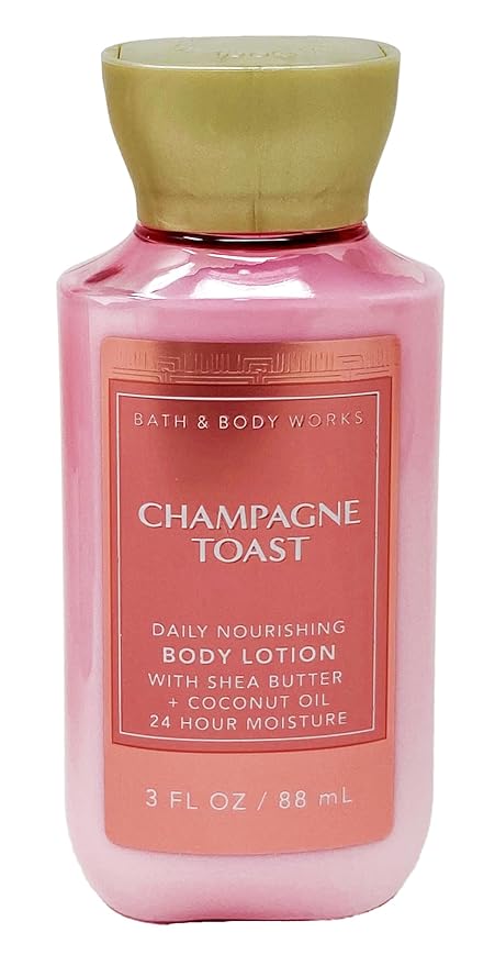 Bath & Body Works Champagne Toast - Mini Gift Set - Fine Fragrance Mist, Body Lotion and Hand Gel With a Himalayan Salts Springs Sample Soap.