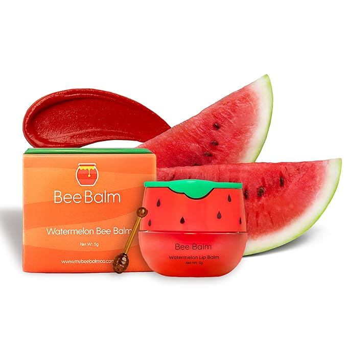 Original My Bee Balm Lip Balm – Watermelon Hydrating Balm – Honey Pot for Dry, Chapped & Cracked Lips – Deeply Moisturizes & Hydrates Lips with Organic Beeswax & Vitamin E