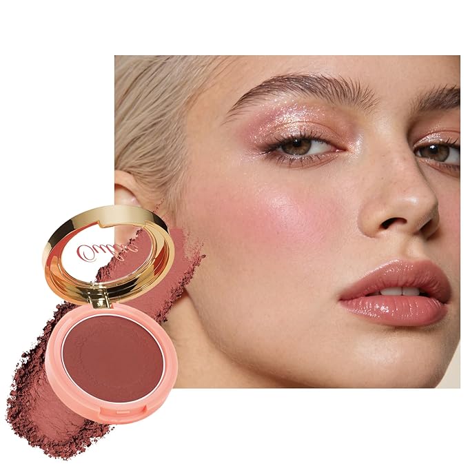 Oulac Plummy Brown Blush Makeup Powder| Rich Color Cream Blush Blendable| Natural Matte Tan Skin| Vegan &Cruelty-Free | 02 Cheek to Cheek 4.8g