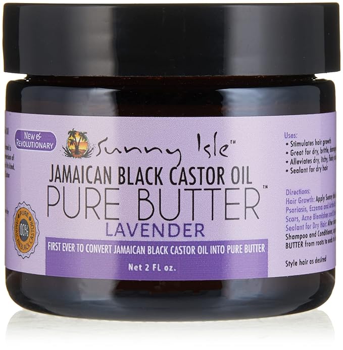 Sunny Isle Jamaican Black Castor Oil Pure Butter - Lavender, Natural, Organic - 2 oz