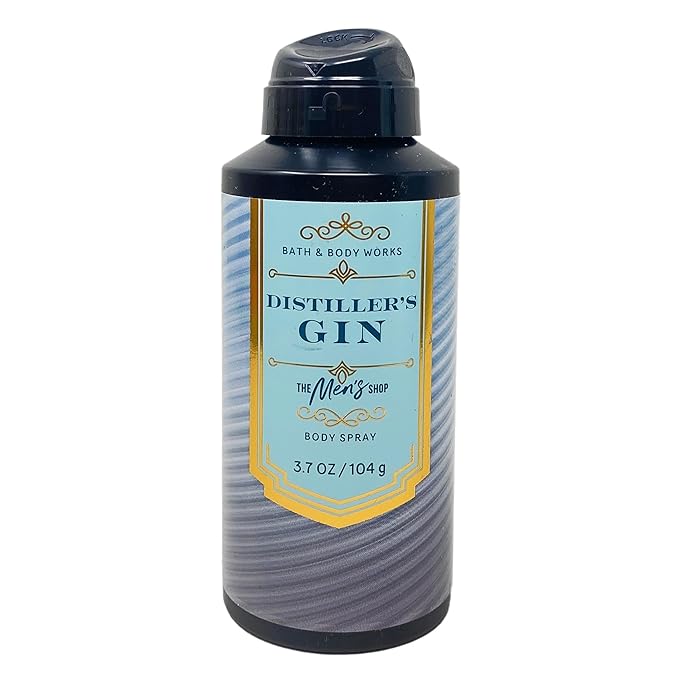 Bath & Body Works Distiller's Gin 2 Pack Body Spray Bundle with a Charcoal Scrub Bar Soap
