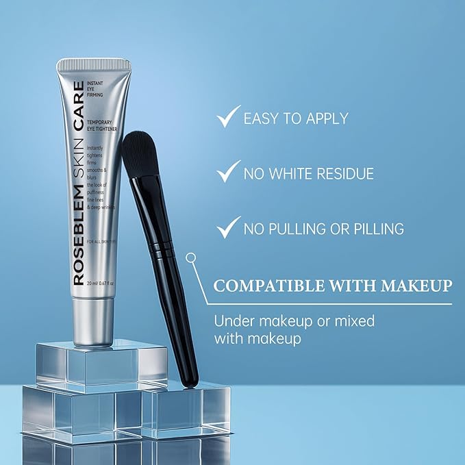 EELHOE Instant Eye Tightener, Perfection Firming Lift Cream Temporary Eye Tightener for Under Eye Bags, Puffiness, Fine Lines & Wrinkles, Firms and Smooths for All Skin Types, 0.67 oz (Silver, 1Pack)