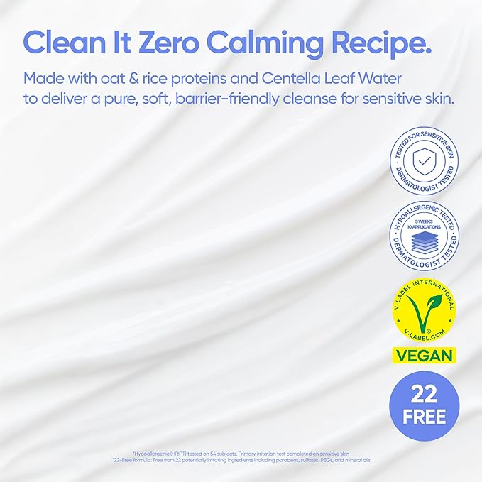 BANILA CO Clean It Zero Calming Cleansing Milk | Vegan Cleanser for Sensitive Skin | Oat & Rice Protein, Centella Asiatica Leaf Water | Soft Barrier-Care Korean Makeup Remover (200ml / 6.76 fl oz)