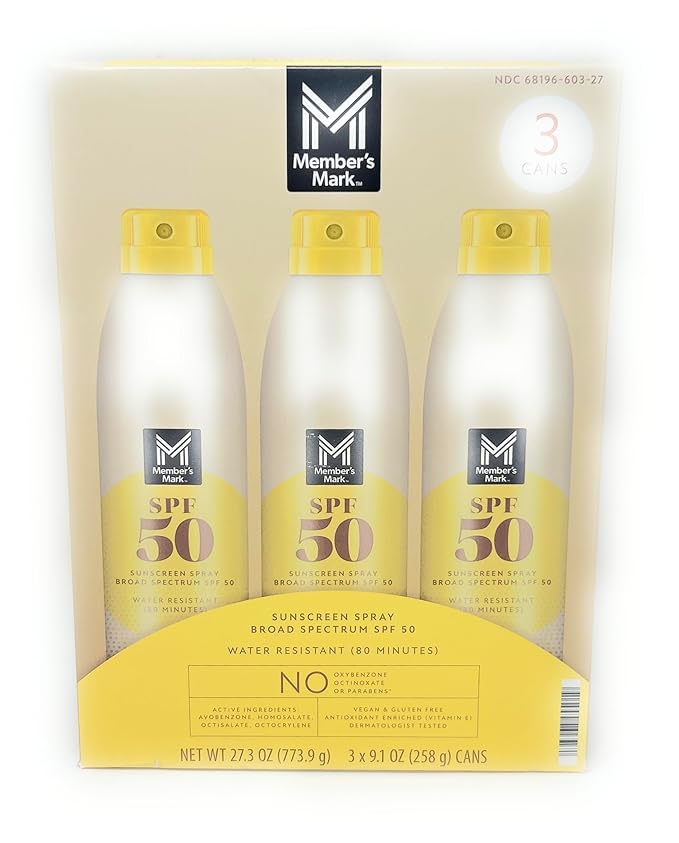 Member's Mark Sunscreen Spray Set SPF 50-9.1oz - 3 bottles