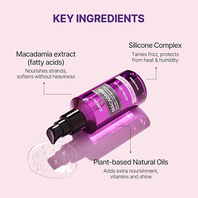 KUNDAL Cherry Blossom Shampoo & Conditioner Set+Damage Repair Hair Serum White Musk | Moisturizing, Long-Lasting Scent, Repair & Nourish Hair | Holiday Stocking Stuffer Bundle
