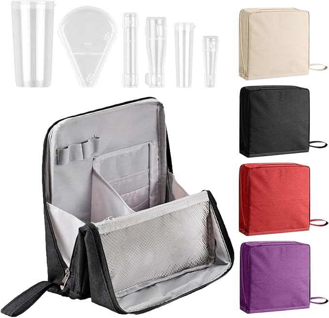 Standing Makeup Bag Organizer with 6 Brush Guards, Large Portable Makeup Organizer Bag for Travel, Stand Up Cosmetic Case with Brush Protectors (Black)