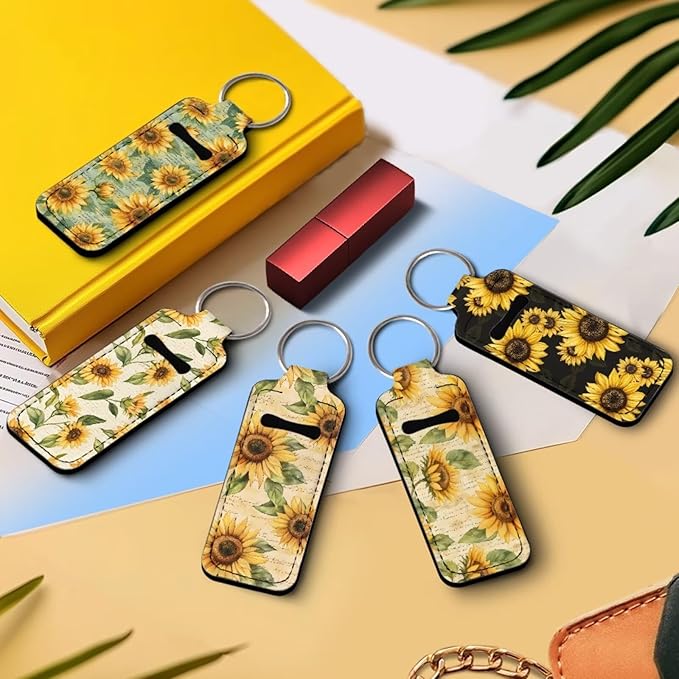 Pensura Chapstick Holder Keychain Fashion 5 Pcs Car Keychain Holder Portable Chapstick Holder Keep from Scratched and Dust