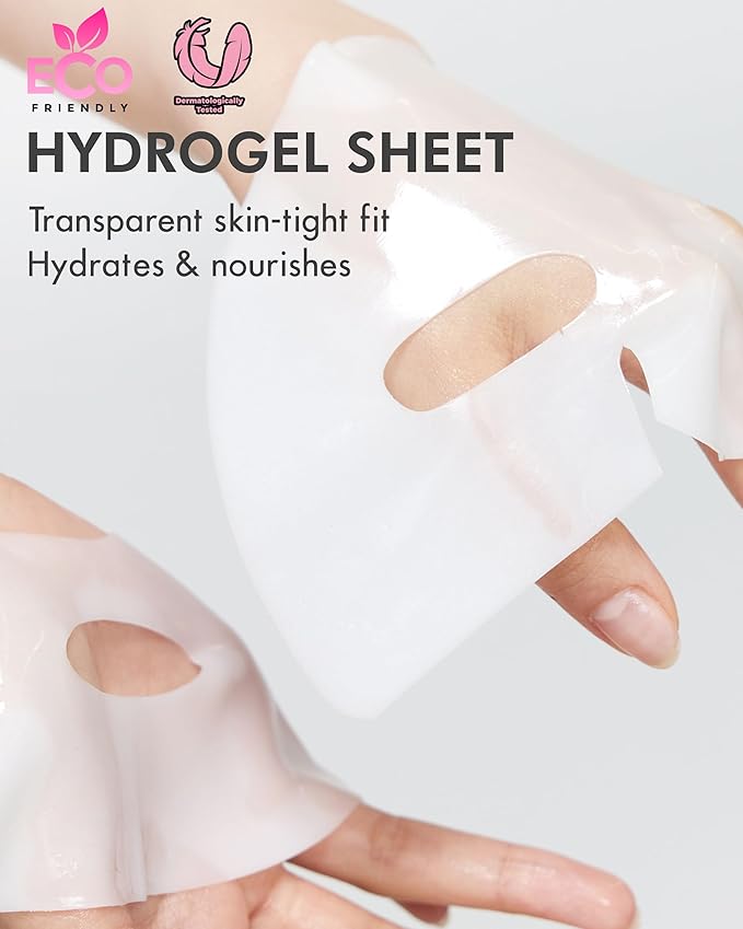 DERMAL Seoul Face Collagen Hydrogel Melting Mask (4 Pack) - Korean Overnight Face Mask for Glassy Skin & Pore Care - Deep Hydration Jelly Gel Sheet with 300Da Low Molecular Collagen Ritual