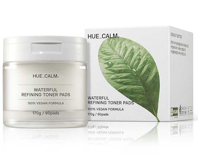 Waterful Refining Toner Pads for Sensitive Skin, Hydrating & Calming with Kombucha Essence, 100% Vegan, Cruelty-Free, Natural Ingredients Toner Pad for Pore Care & Anti-Aging, Korean Skincare -90 pads