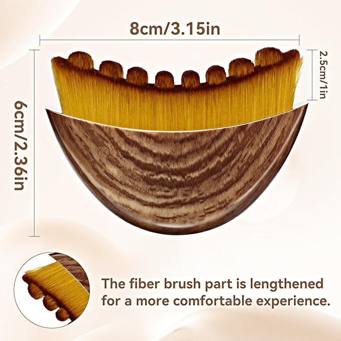 Lymphatic Contour Face Brush - Lymphatic Drainage Makeup Brushes for Sculpting & Lifting, Anti-Puffiness Detox Massage, Boosts Skincare Absorption & Glow, Soft Bristles for All Skin Types (Brown)