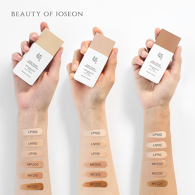 Beauty of Joseon Daily Tinted Fluid Sunscreen 12 Shades for Face Moisturizing Broad Spectrum SPF 40 Korean Skincare 50ml, 1.69 fl.oz #LP110
