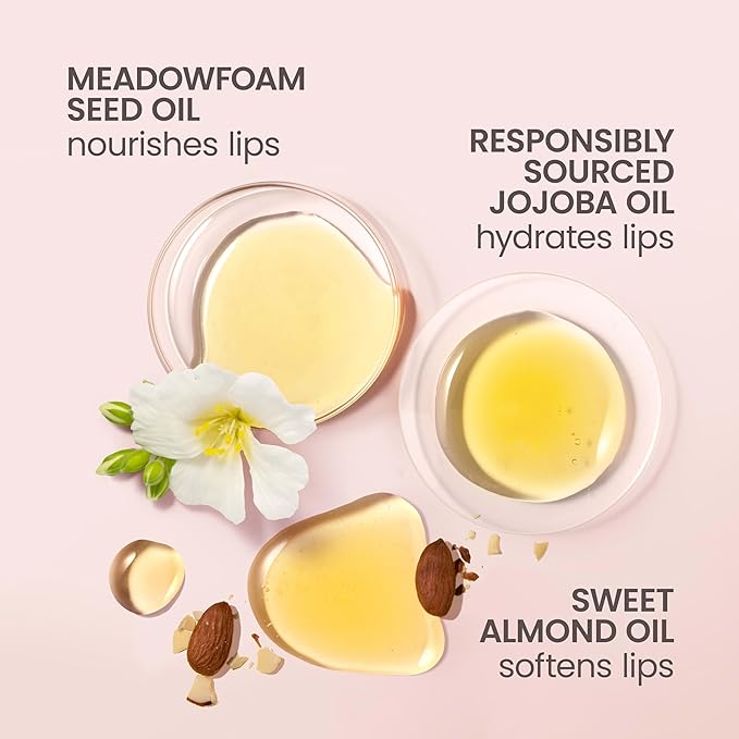 Burt's Bees Lip Oil Pink Sky, Instant Hydration, Nourishes and Softens Lips, Sheer Wash of Color, High Shine Finish, Responsibly Sourced Jojoba Oil, Non Sticky, Wand Applicator, 0.15 Ounce