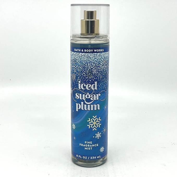 Bath & Body Works - Iced Sugar Plum - 3 pc bundle - Shower Gel 10 fl oz, Fine Fragrance Mist 8 fl oz, and Aloe + Vitamin E Body Lotion 8 fl oz