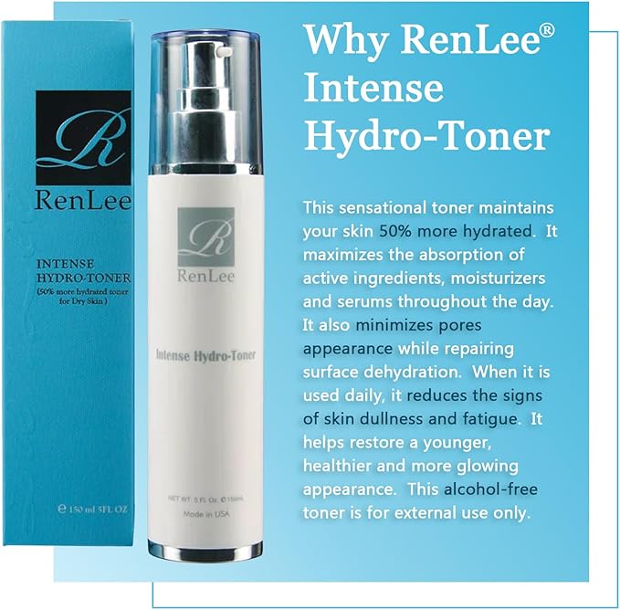 RENLEE® Intense Hydro Boost Toner – Alcohol Free Toner+Moisturizer Made in USA with Hyaluronic Acid, Soft and Hydrating for Dry Skin, #1 Toner in Cold Weather. Maintain Your Skin 50% More hydrated.