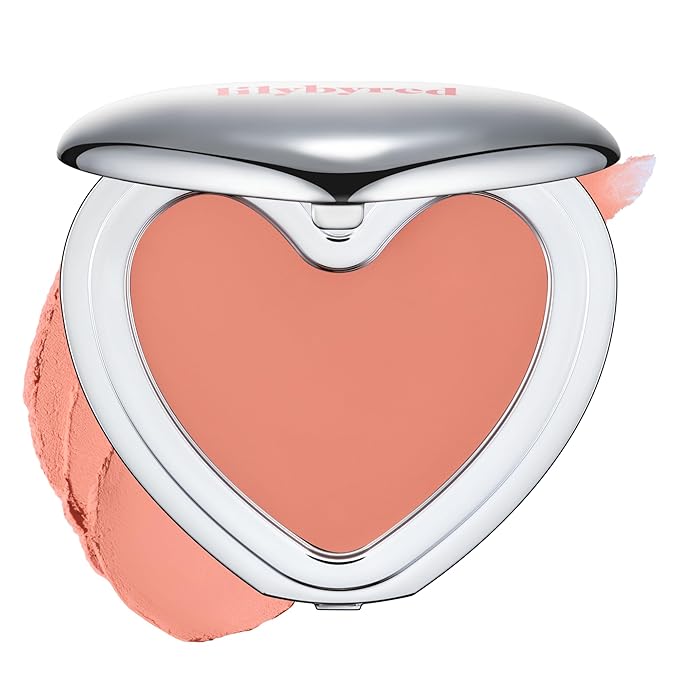 lilybyred Luv Beam Cheek Mousse | Heart-Shaped Korean Cream Blush, Airy Soft-Matte Texture, Soft-Focus & Pore-Blurring Finish, Seamless Buildable, Natural Flush, 0.13 oz. (03 Pomelo Mousse)