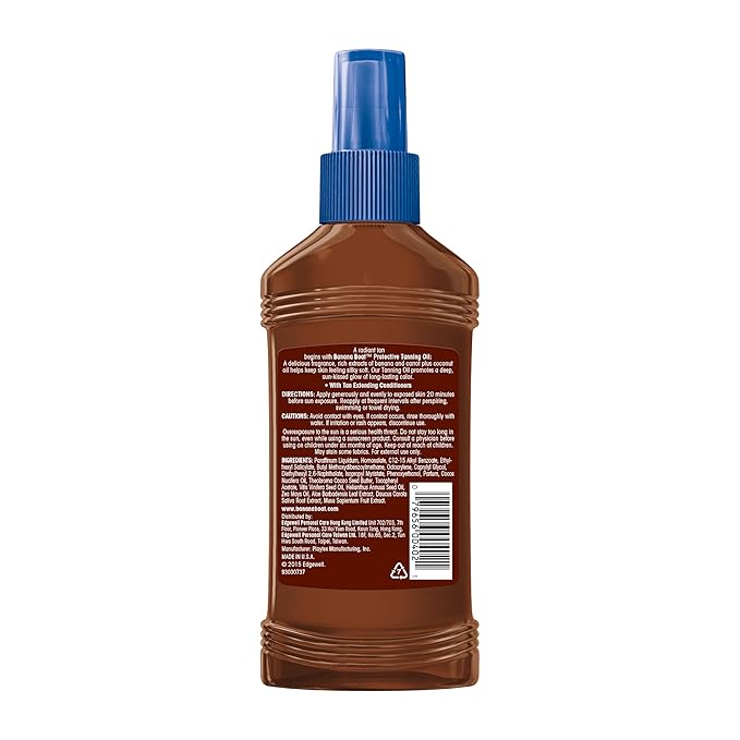 Banana Boat Protective Tanning Oil Pump Spray Sunscreen SPF 15, 8oz | SPF Tanning Oil, Outdoor Tanning Oil SPF 15, Oxybenzone Free Sunscreen, Banana Boat Spray Oil SPF 15, 8oz (Pack of 3)