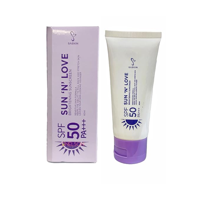 Generic 1 Jar SASKIN Sun 'N' Love Sunscreen SPF 50 PA+++, 60ml