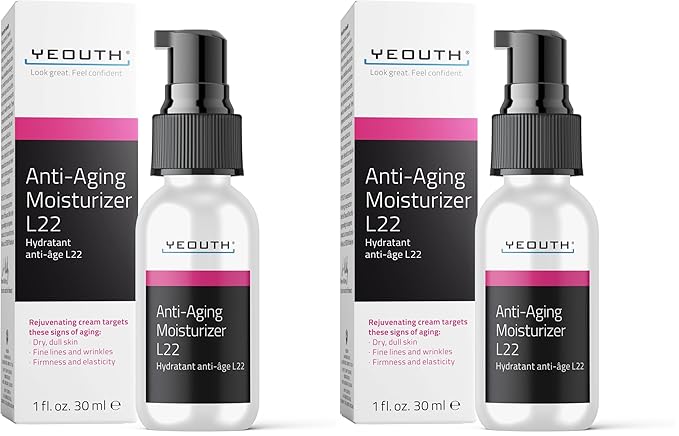 YEOUTH Anti Aging Face Moisturizer for Women & Men with Jojoba & Shea Butter, Hydrating Facial Cream Promoting Firmer Look & Smoothing The Skin 1oz (Pack of 2)
