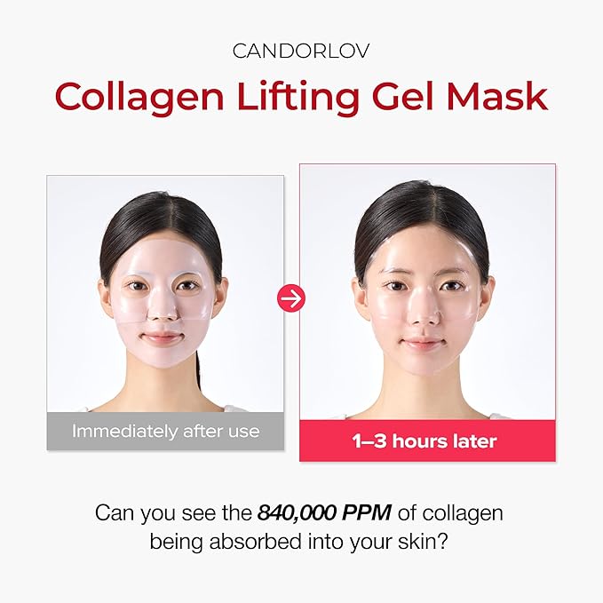 CDL Korean Collagen Duo - Collagen Hydrogel Face Lifting Mask (5 Sheets) + Collagen Hydrating Glass Glow Cream - Anti-Aging, Firming & Plumping with OLIGO-HA Phyto-PDRN