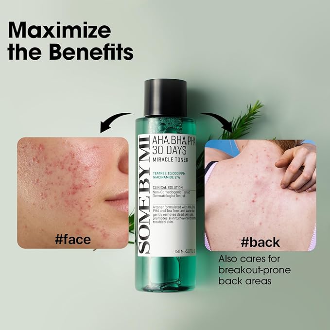 SOME BY MI AHA BHA PHA 30 Days Miracle Toner & Miracle Green Tea Tox Bubble Cleanser