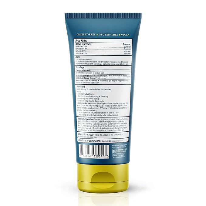 Oars + Alps Sunscreen Body Lotion for Everday Use, SPF 50 Body & Face Sunscreen Lotion, Infused with Aloe Leaf & Vitamin E, No White Residue, Water & Sweat Resistant, All Skin Types, Lightweight, 6oz
