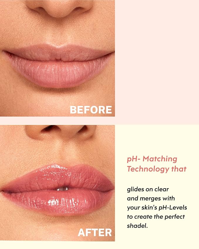Glimmer Balm Tinted Lip Balm Moisture Hydrate lipsticks PH Lipstick, Color Changing Lipstick Natural Chapstick Glitter Pink Lip Gloss, Pearl