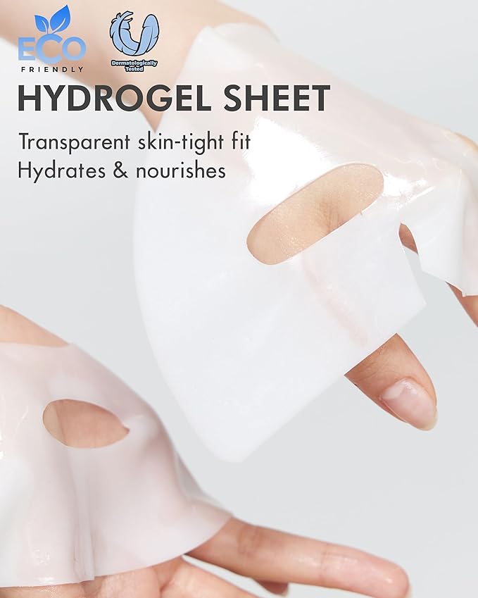 DERMAL Seoul Face Hyaluronic Hydrogel Melting Mask (4 Pack) - Korean Overnight Cooling Gel Face Mask with Ceramide & Nano Hyaluronic Acid - Pore Minimizing & Hydrating Ritual for Glow Skin