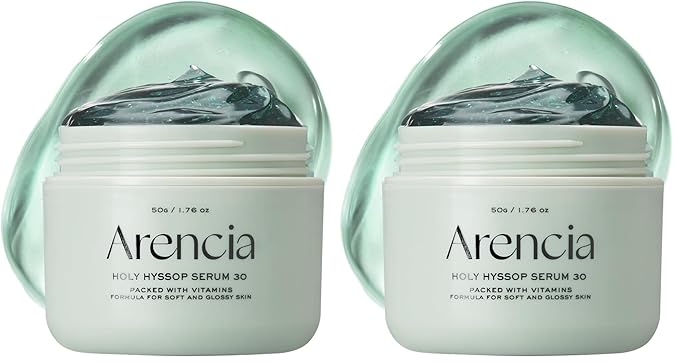 Arencia Glow Hyssop Overnight Face Mask Serum - hydrating & Anti-Aging Serum for younger looking Korean Glass Skin, Vitamin A, C, E, Niacinamide, Peptide (Pack of 2)