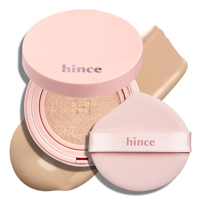 HINCE Cover Master Pink Cushion - Lightweight, High Coverage, 72H Long Lasting Cushion Foundation, Glow&Matte Hybrid, 0.38 fl.oz. (BEIGE, 23)