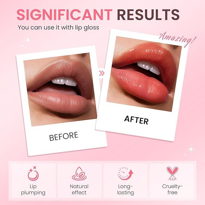 Lip Plumper by Vafee, Natural Lip Plumper and Lip Care Serum, Lip Enhancer for Fuller, Lip Mask, Beautiful Fuller, Hydrating & Reduce Fine Lines (A-02#PLUS Yellow) (A-02#PLUS Yellow)