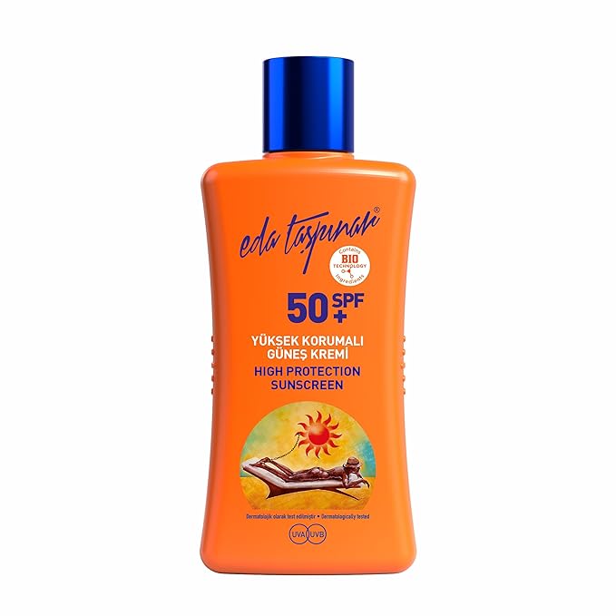 Eda Taspınar SPF 50+ Sunscreen Lotion | Broad Spectrum UVA/UVB Face & Body Sunscreen | Moisturizing Vitamin E Formula for Sensitive Skin | Sun Tan Lotion | (200 ml/6.8 fl oz) 1 Pack