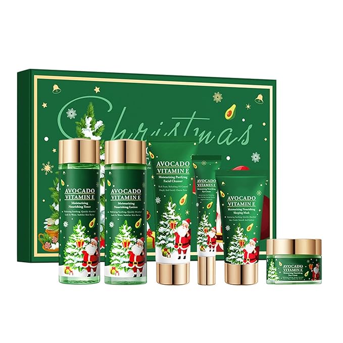 JEATHA Skincare Collection Holiday Gift Set with Facial Cleanser Toner Moisturizing Lotion and Rich Face Cream Avocado One Size