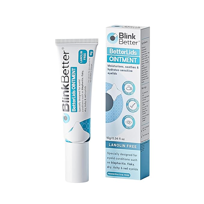 Lanolin Free Eyelid Ointment 10g – For Sensitive & Dry Eyelids - Hydrates, Nourishes & Soothes – Moisturising Care for Dry, Itchy, Red, Sensitive, Flaky Skin Around the Eyes