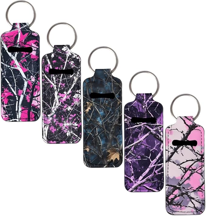 Pensura Chapstick Holder Keychain Fashion 5 Pcs Car Keychain Holder Portable Chapstick Holder Keep from Scratched and Dust