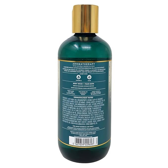 Bath & Body Works Aromatherapy Eucalyptus & Pine 3 Body Washes with a Fresh Forest Bar Soap - Full Size