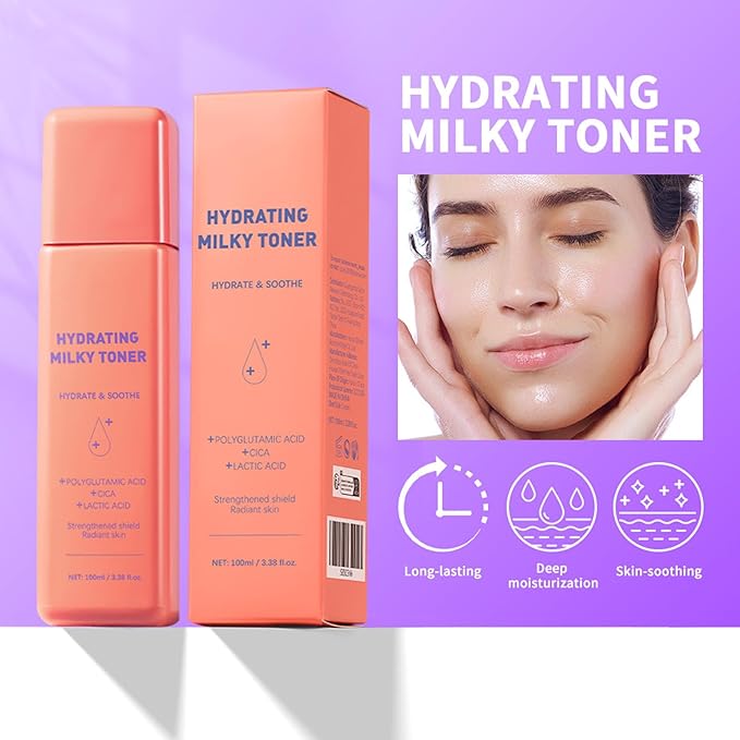 Milky Toner for Face - Hydrating & Soothing Facial Toner with Dewy Finish, Skin Barrier Support Formula for All Skin Types, Non-Sticky Makeup Prep 3.38 fl oz/100ml (2)
